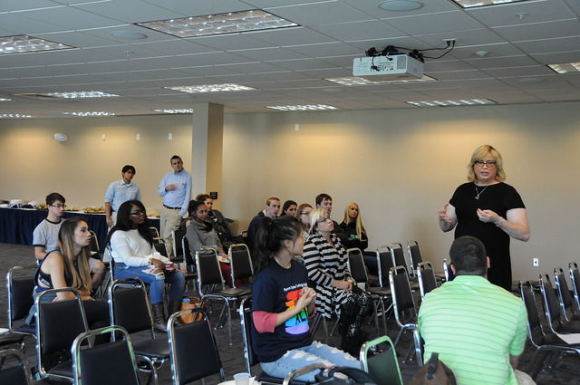 Liz Kleintop speaking to students Liz Kleintop speaking to students