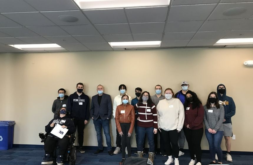 Students gather at recent leadership training.