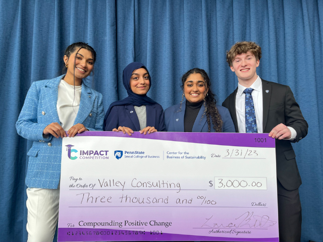 PSU-LV Students (L-R) Hayya Khan, Sabiha Kermalli, Huda Khan, and Kevin Pierce