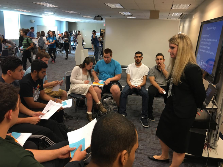 A group of students gather for study skills marathon