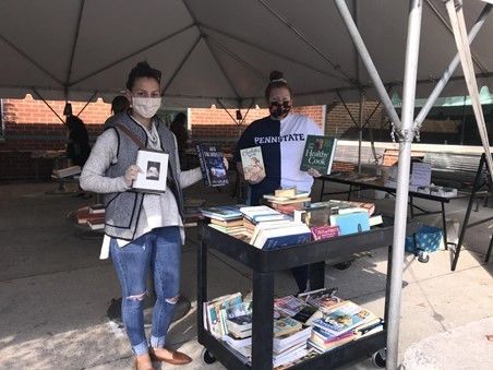 two students with books