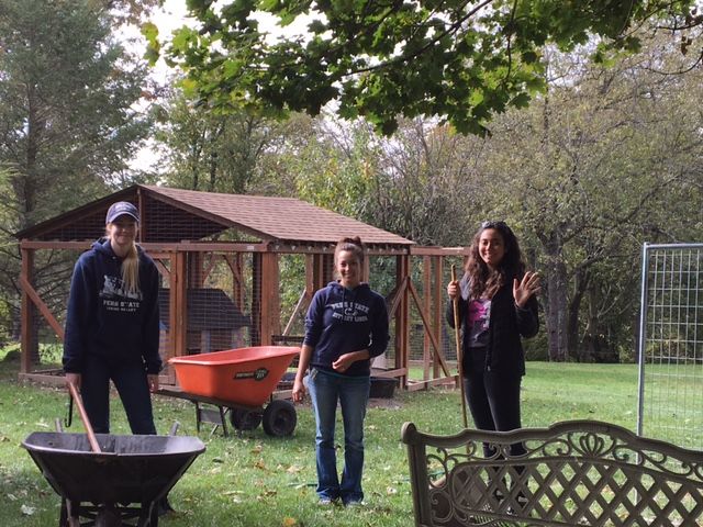 Students volunteering at Gress Mountain Ranch